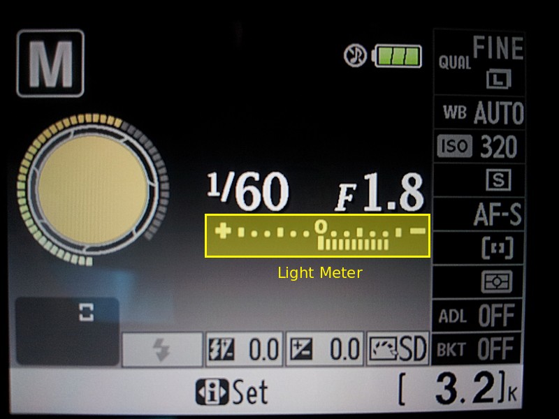  Light Meter dalam LCD 